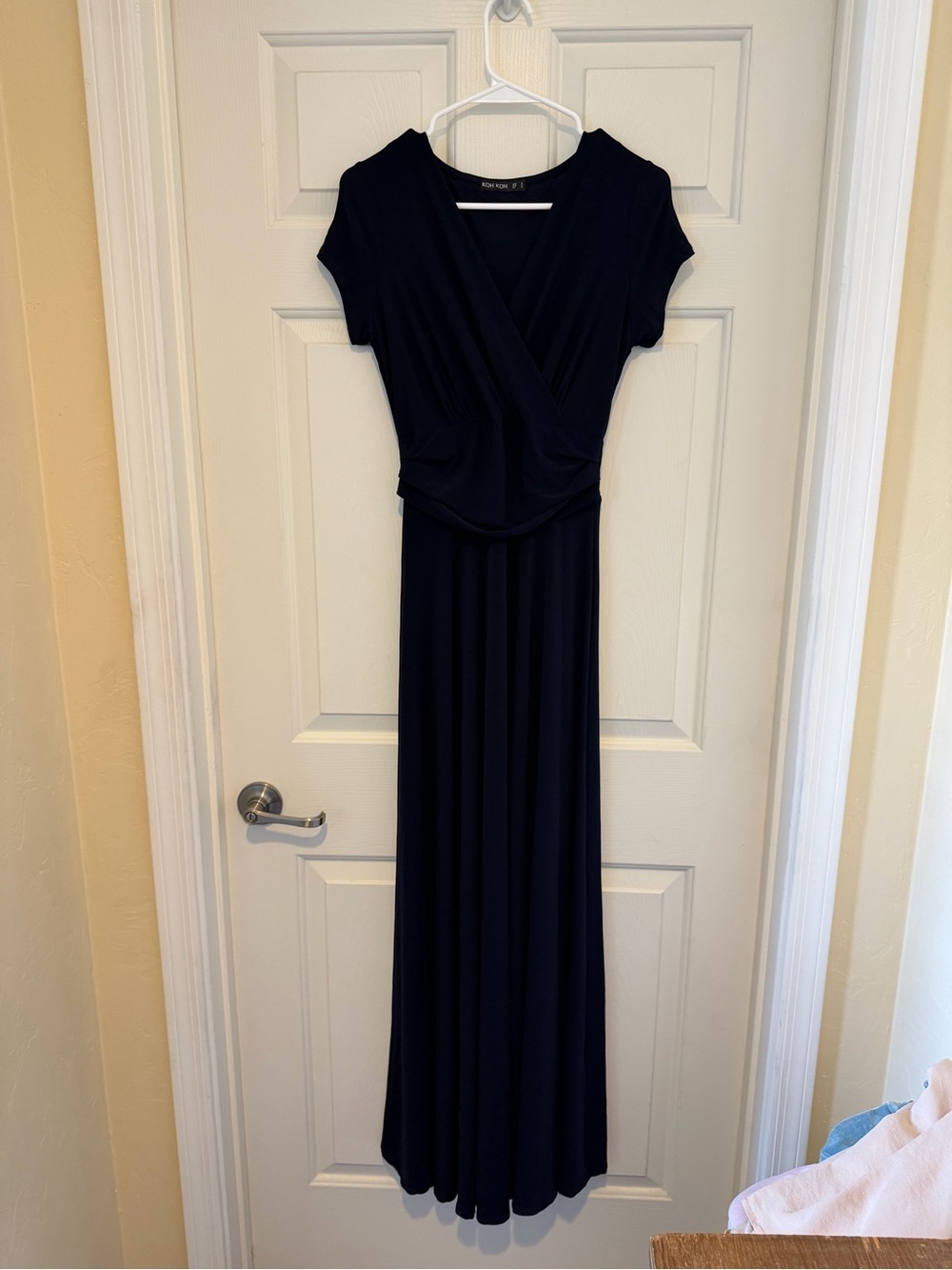Koh Koh Classic Navy Wrap Maxi Dress - size S